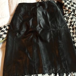 Black leather skirt