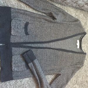 Ann Taylor LOFT dark gray beige shimmer cardigan M Ann Taylor LOFT dark gray beige shimmer cardigan M