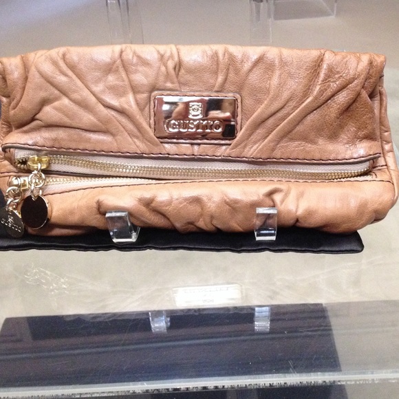 Handbags - Gustto camel leather fold over clutch