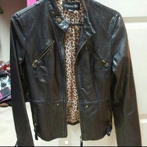 Forever21 black leather jacket
