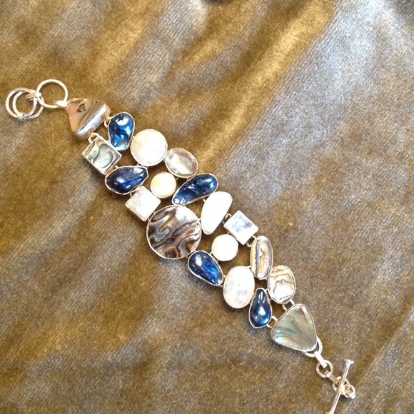 925 silver and abalone bracelet.