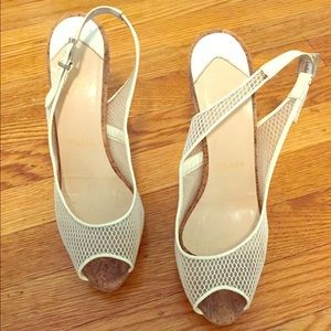 RESERVED Christian Louboutin 39.5 white cork heels