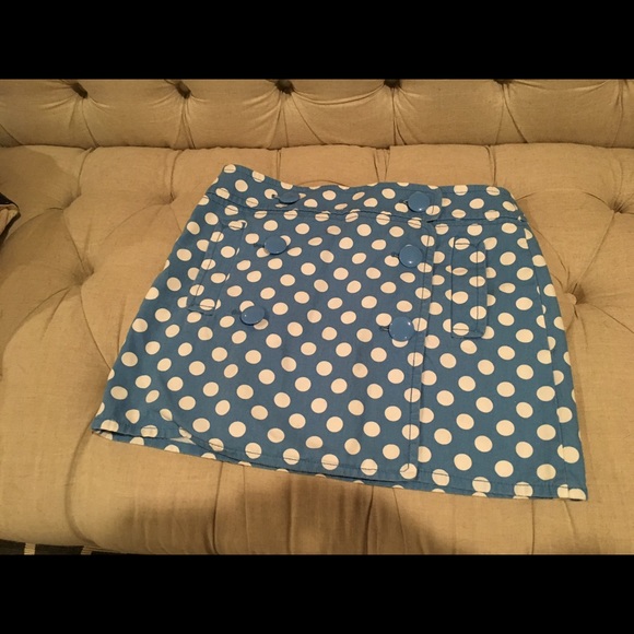Blue and white polka dot skirt!!!