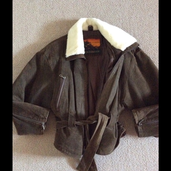 Brown Suede  Zip Coat