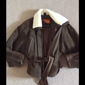 Brown Suede  Zip Coat