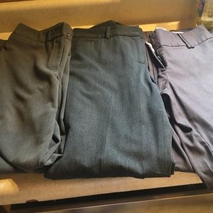 3 pairs of gray dress pants