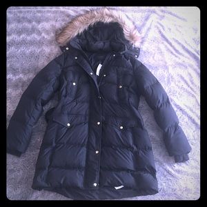 J.Crew Wintress Puffer Coat W/Faux-Fur Hood!