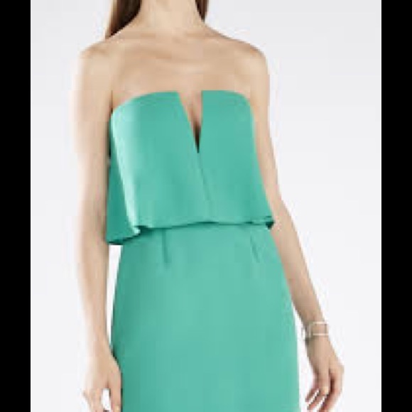 BCBGMAXAZRIA Kate strapless overlay dress