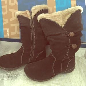 Brown BareTraps fur boots.
