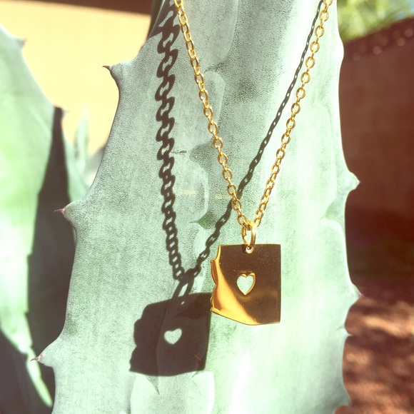 Arizona state minimalist necklace - Stainless Steel Gold - Picture 1 of 5
