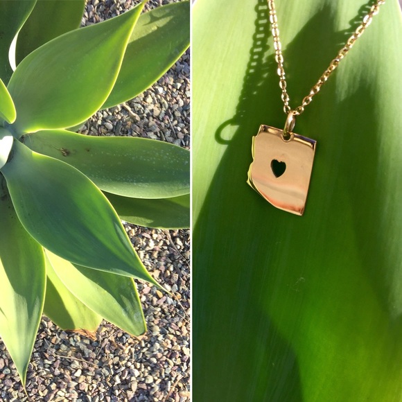 Arizona state minimalist necklace - Stainless Steel Gold - Picture 2 of 5