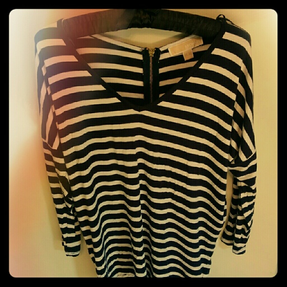 Michael Kors stripe shirt with zipper detail