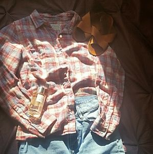 Jachs Girlfriend plaid button up shirt