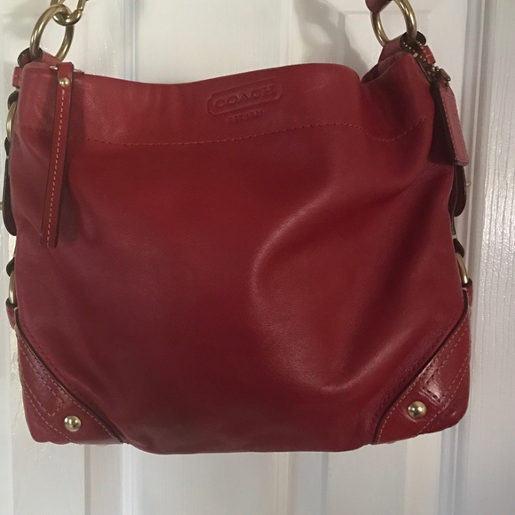 Red Coach leather bag - Picture 2 of 5