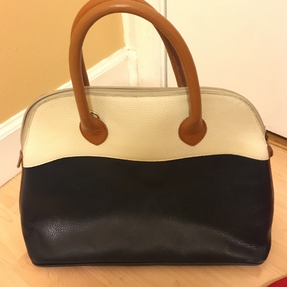 Furla Navy and Cream Tote