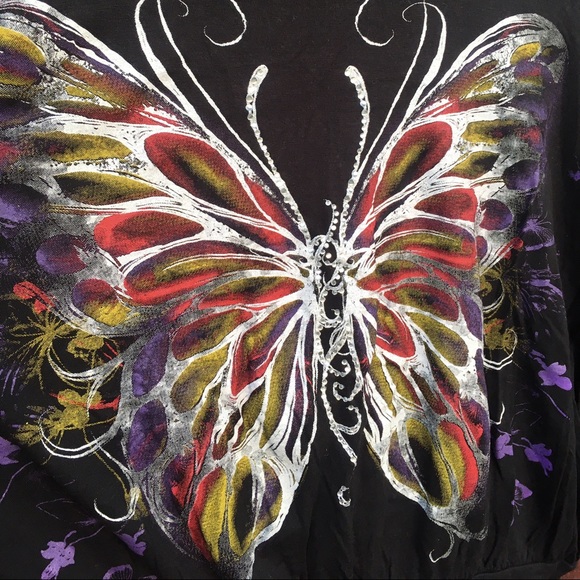 Wet Seal Butterfly Dolman Shirt