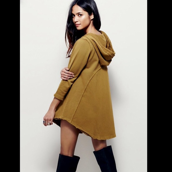 Free People Beach olive mustard Luna Hoodie XS/S - Picture 2 of 4