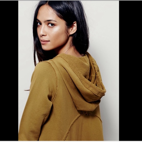 Free People Beach olive mustard Luna Hoodie XS/S - Picture 4 of 4