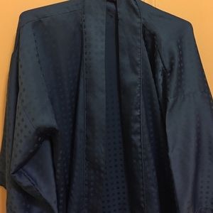 Christian Dior Blue Satin Vintage robe