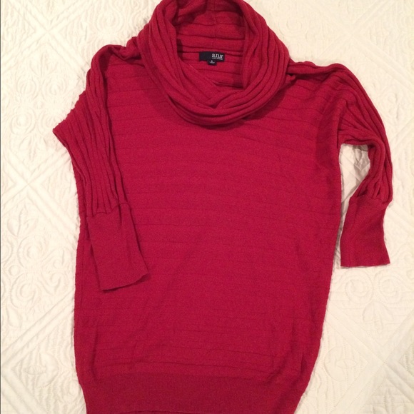 Ribbed cowl neck sweater