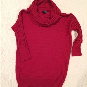 Ribbed cowl neck sweater