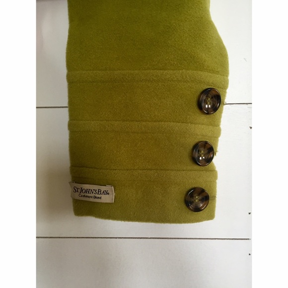 St. John's Bay Green Wool-Blend Peacoat - Picture 4 of 4