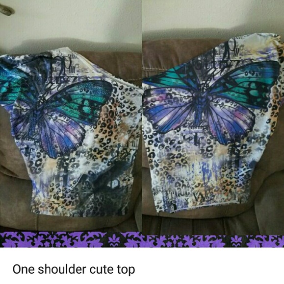 New crop top one shoulder sleeve shirt - Picture 1 of 1
