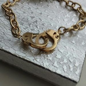 Unisex Gold plated Handcuffs Bracelet