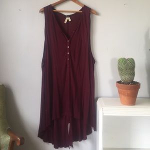 Burgandy Free People Tunic