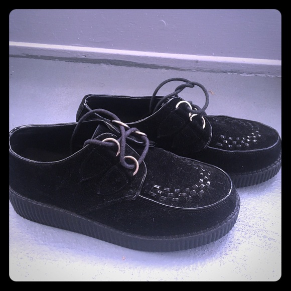 Black velvet creepers. Never been worn.