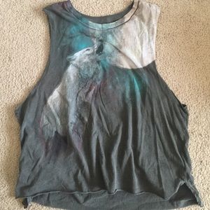 Chaser large cut off muscle tee grey