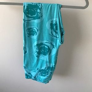 Legging TC Lularoe – Noir Et Orange, Motif Roses, Taille Femme, Neuf Sans étiquette
