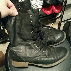 Black combat boots
