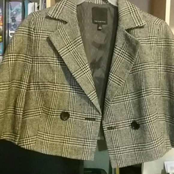 The Limited Black and White Wool Cape