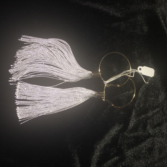 Gray tassel earrings