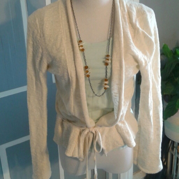 Fair Indigo Sweaters - Fair Indigo Slubbed cream cardigan