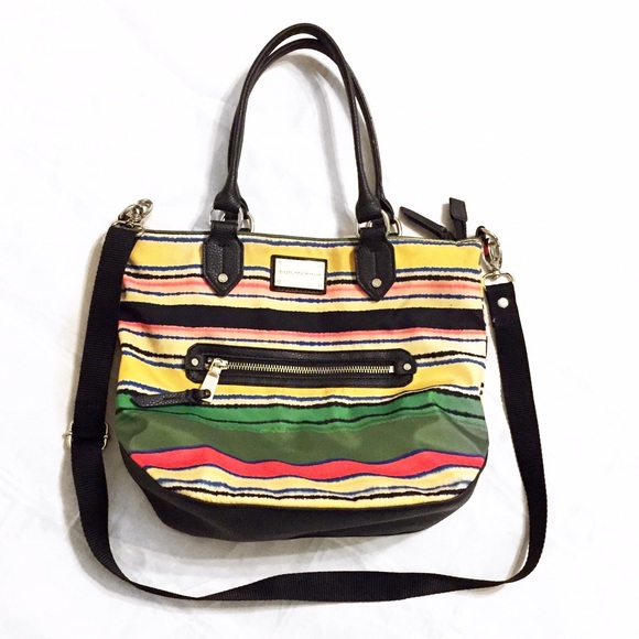 Dana Buchman Handbags - Dana Buchman Striped Handbag with Det. Strap