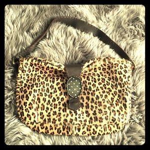 Designer Leopard Cowhide Handbag