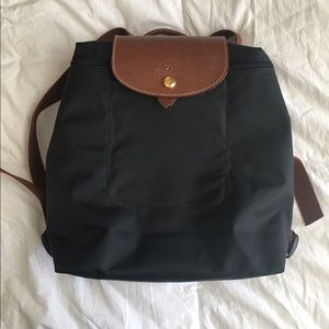 Black Longchamp Le Pliage Backpack