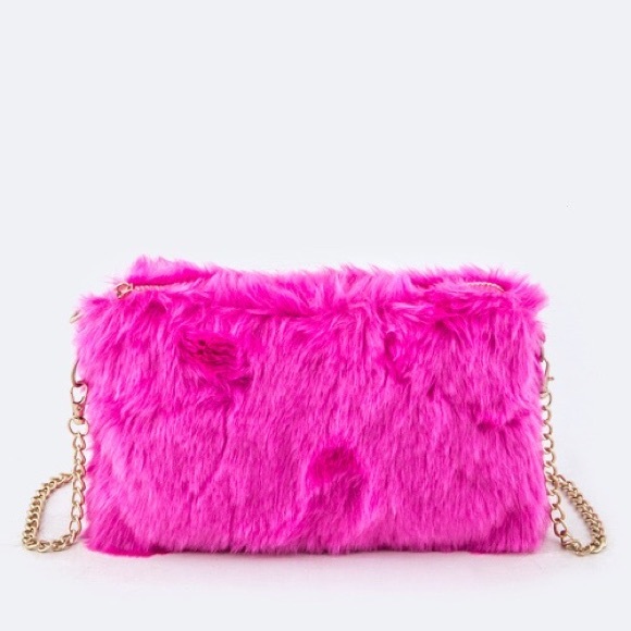! BLACK Left! The Nikki-Fur Crossbody Swing Bag - Picture 2 of 4