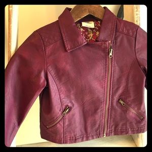Little girls 5T burgundy faux leather jacket