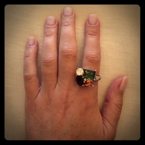 Semi-precious multi-stone cocktail ring