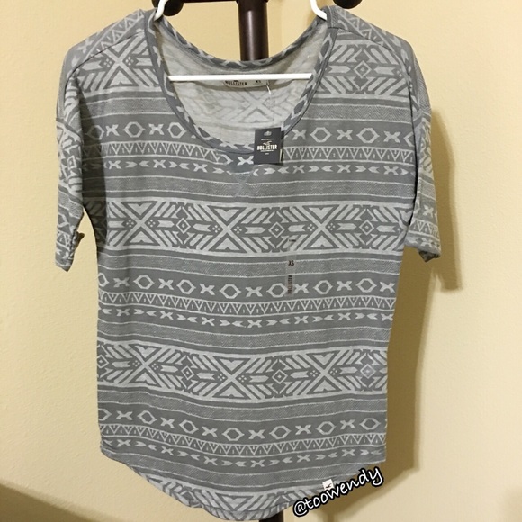 Hollister Tribal Printed Quarter Sleeve Top