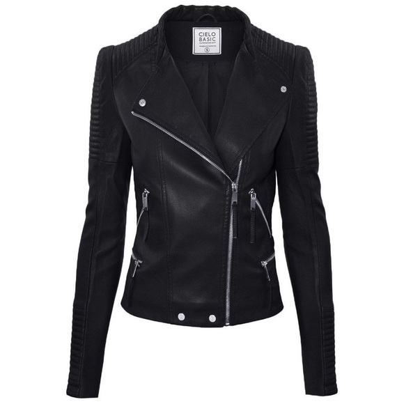 LAST ONE! Moto Vegan Leather Jacket - Picture 2 of 4