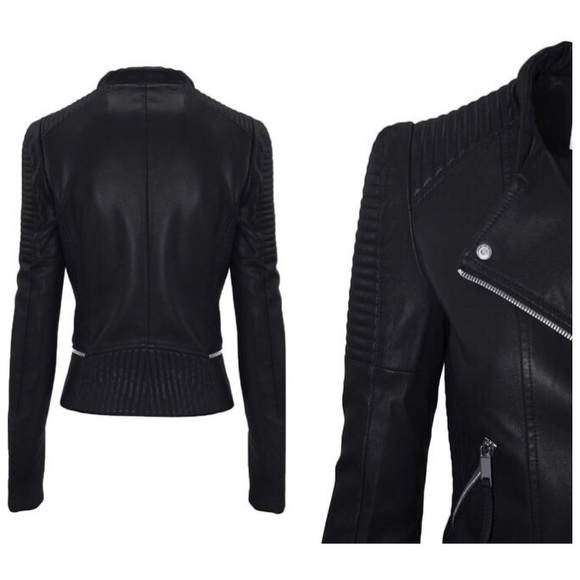 LAST ONE! Moto Vegan Leather Jacket - Picture 4 of 4