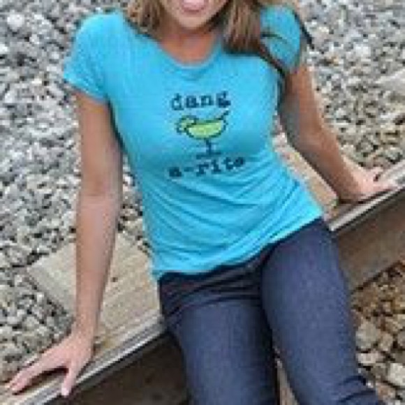 Dang Chicks Blue “Dang a-Rita” Plus Size T-shirt - Picture 1 of 2