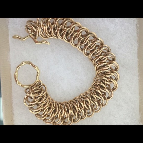 Gold chain mail bracelet