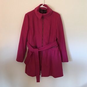 Wool/Poly Dark Pink Coat
