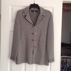 St. John black and white houndstooth jacket