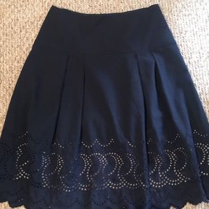 Ann Taylor Navy eyelet skirt